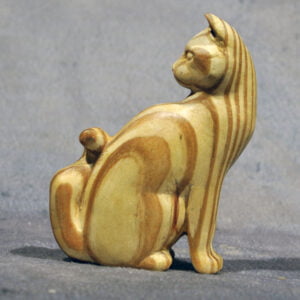 Wood Sculpture of Cat by Jerry Ward