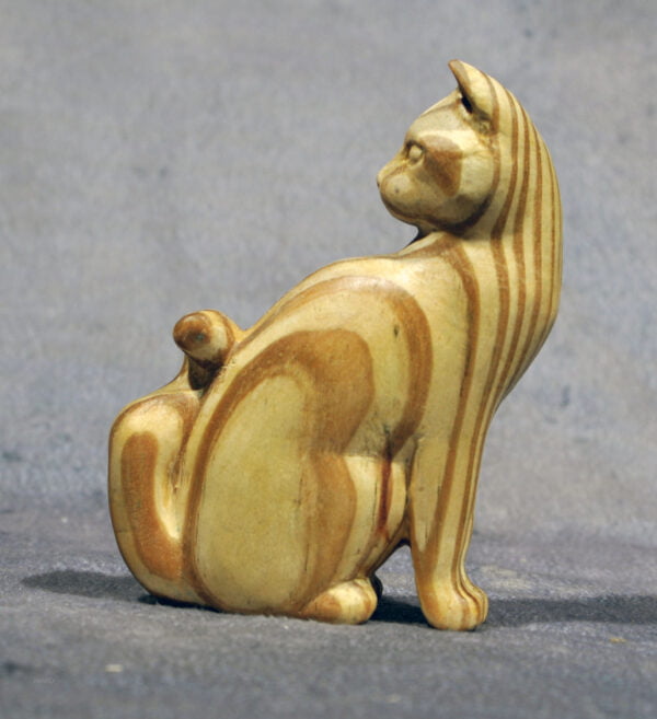 Wood Sculpture of Cat by Jerry Ward